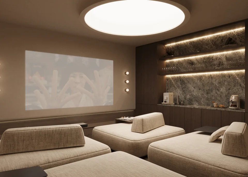 Calm, soft and airy Tér Serene cinema interior