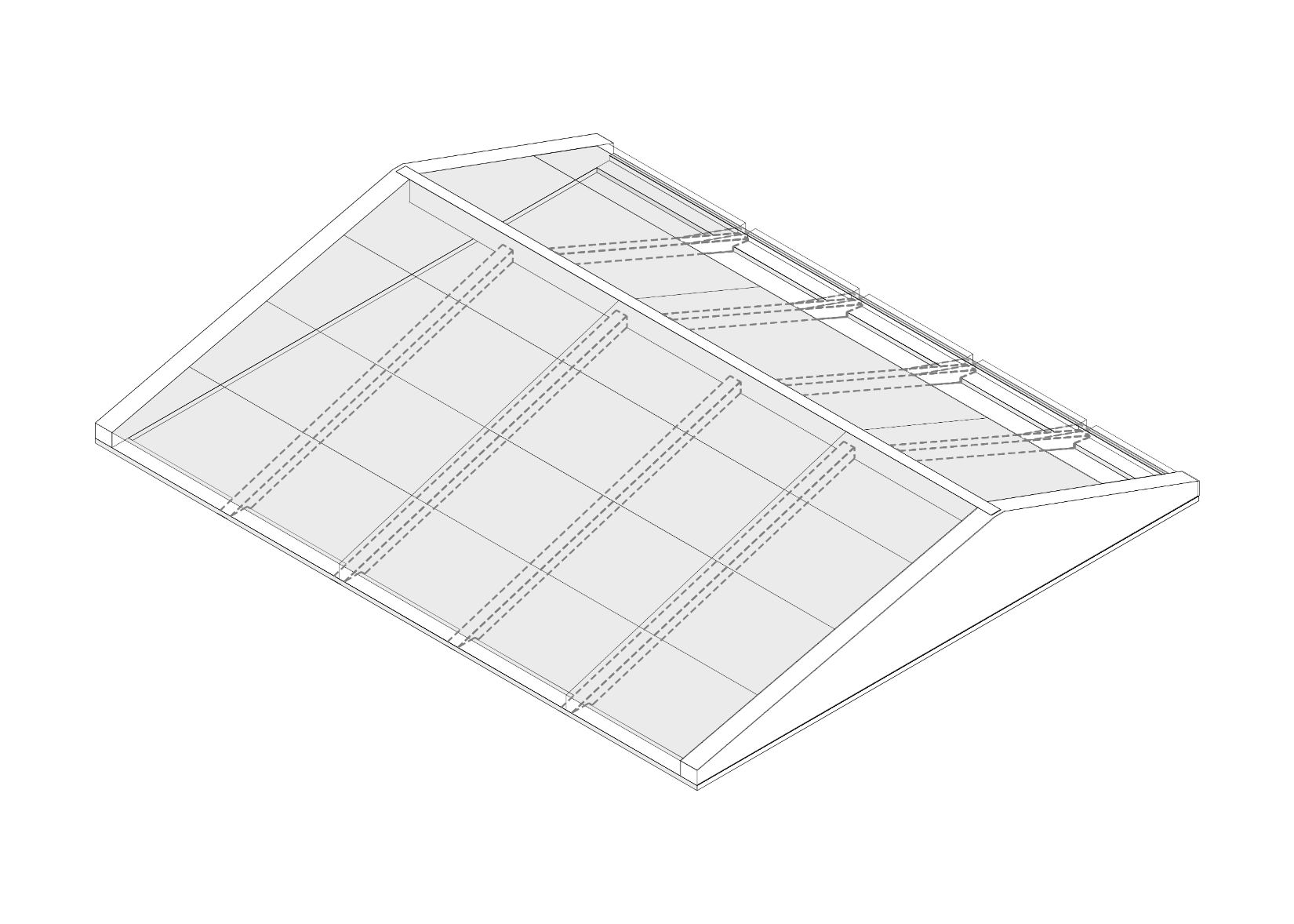 Cooling optimized roof panel technical drawing