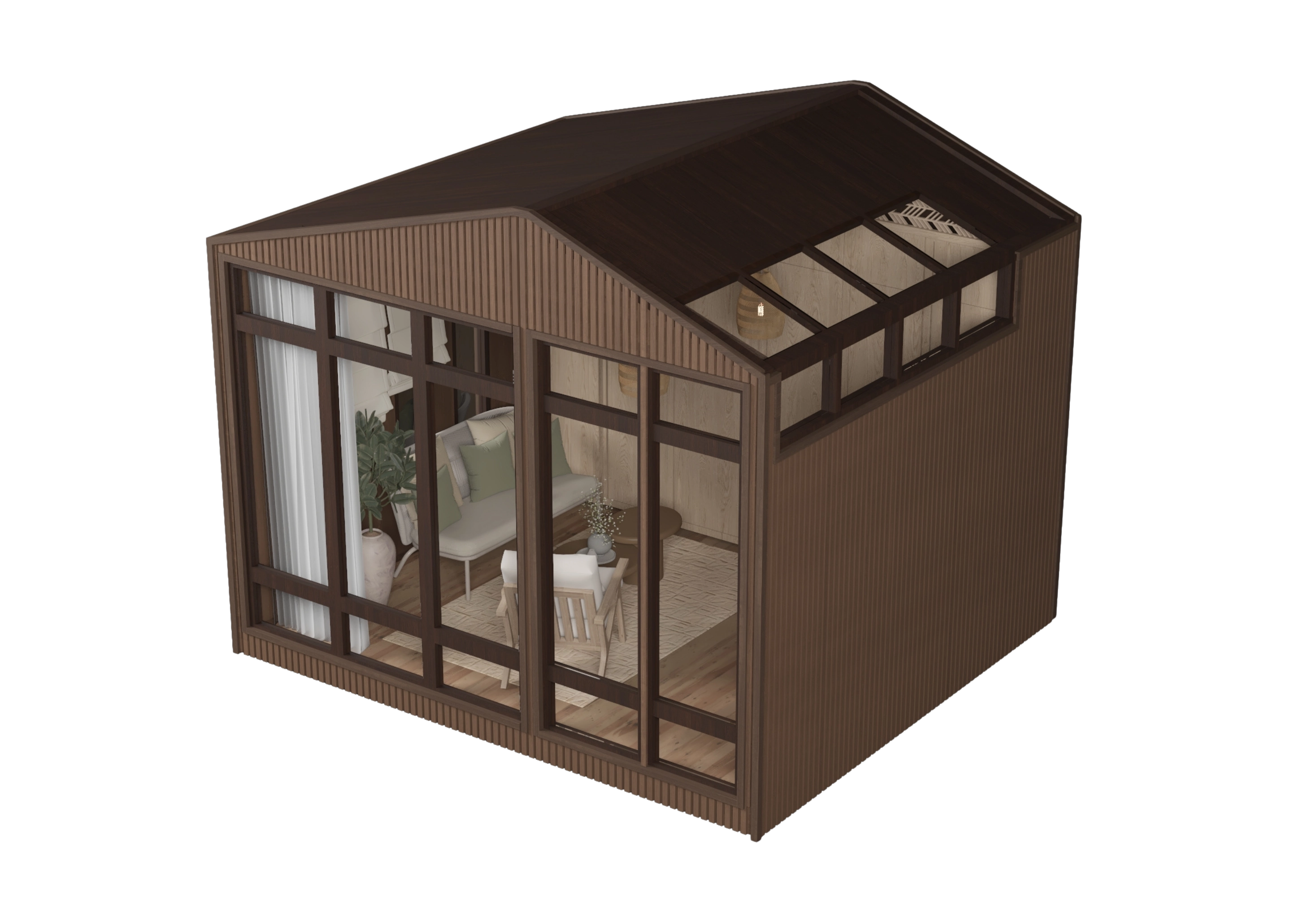 Customizable pod interior/exterior view